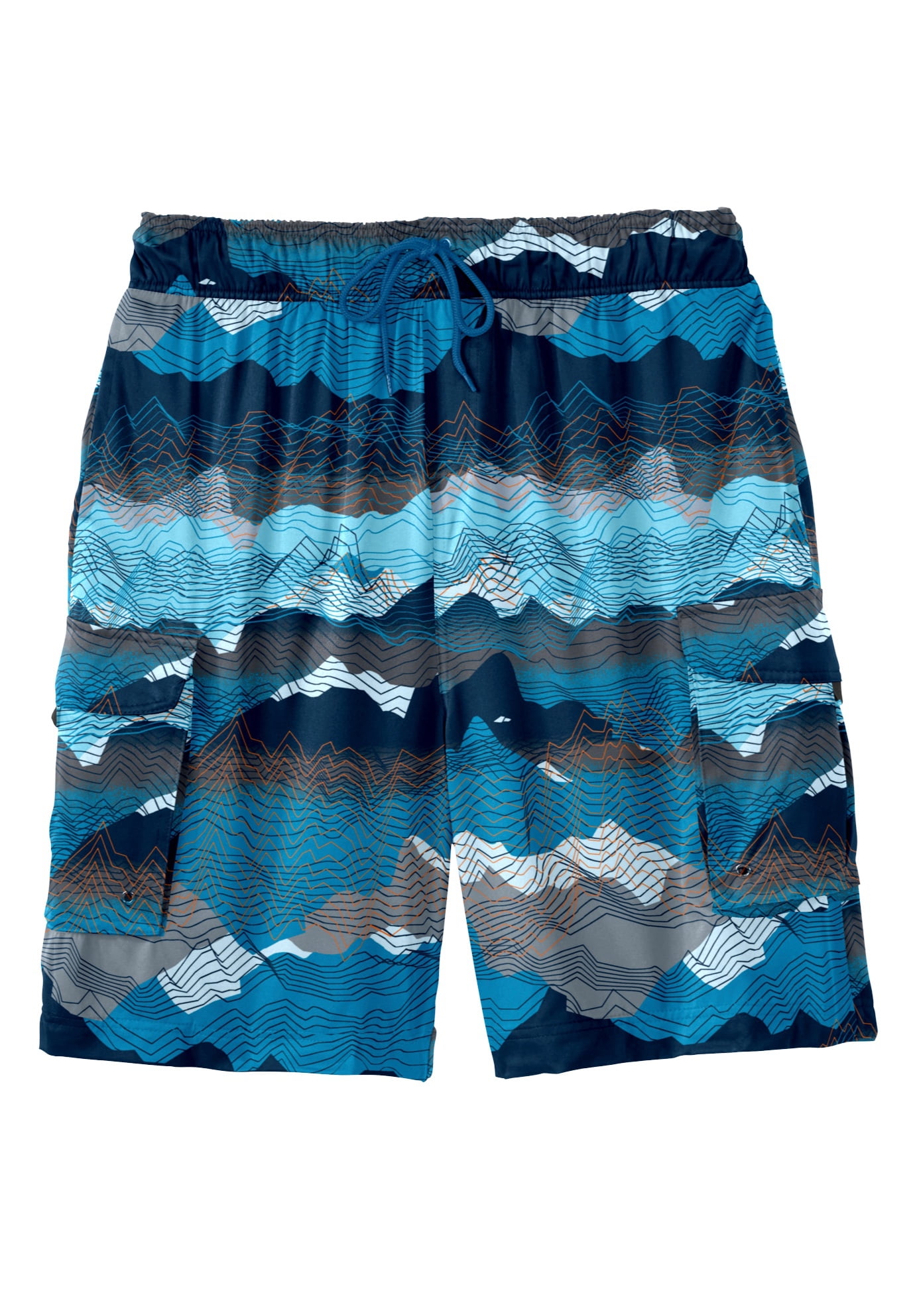 KingSize Men s Big Tall 8 Flex Cargo Swim Trunks Walmart