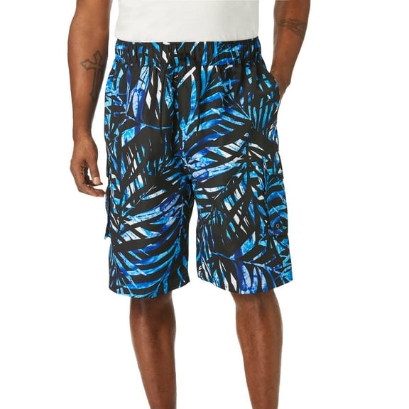 KingSize Men's Big & Tall 8" Printed Cargo Swim Trunks