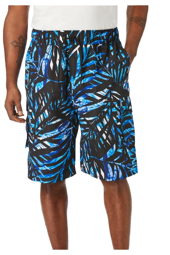 Men's Big & Tall 8" Printed Cargo Swim Trunks