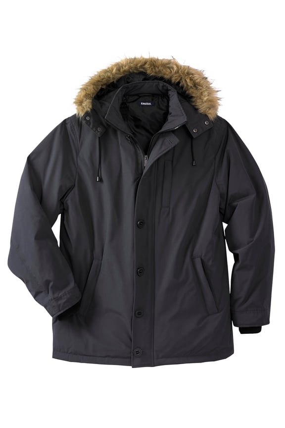 Men's Big & Tall Arctic Down Parka With Detachable Hood And Insulated Cuffs