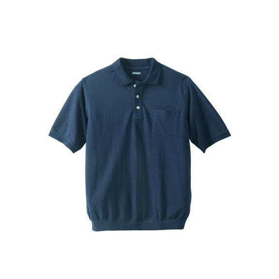 KingSize Men's Big & Tall No Tuck Pocket Shrink-Less Cotton Polo Shirt