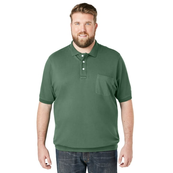 KingSize Men's Big & Tall No Tuck Pocket Shrink-Less Cotton Polo Shirt