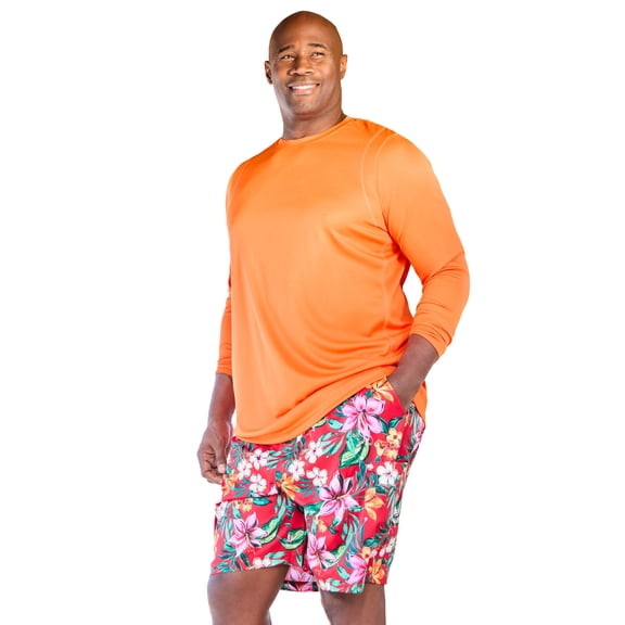 KingSize Men's Big & Tall Upf 50 Long Sleeve Swim Top