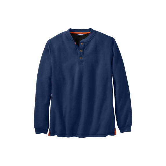 KingSize Men's Big & Tall Bonded Sherpa Waffle Henley