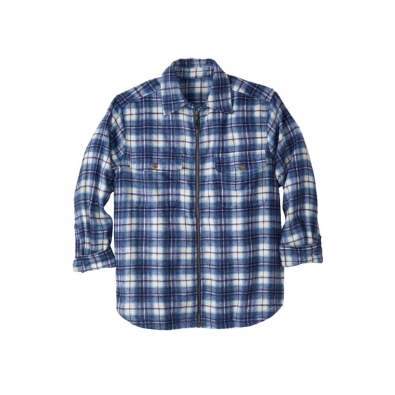KingSize Men's Big & Tall Brawny Zip Up Shirt Jacket
