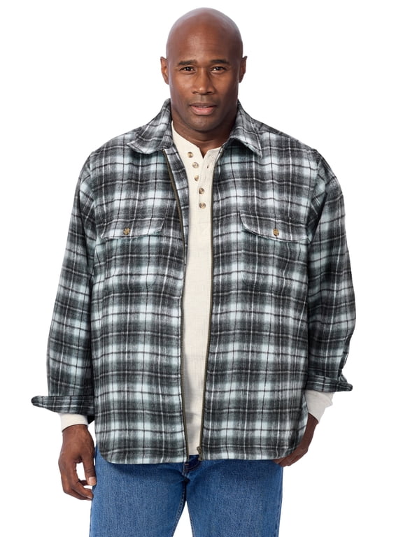 Men's Big & Tall Brawny Zip Up Shirt Jacket