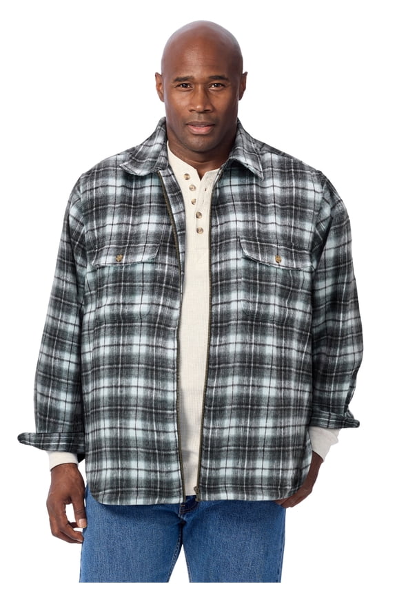 Men's Big & Tall Brawny Zip Up Shirt Jacket