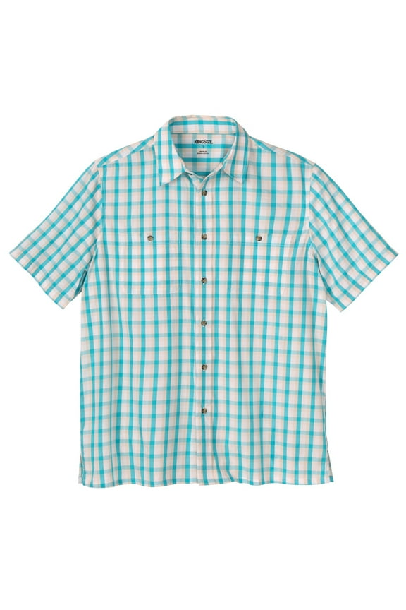 Men's Big & Tall Wrinkle-Resistant Short Sleeve Button Down, Printed