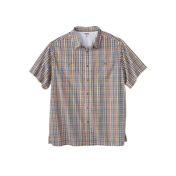 KingSize Men's Big & Tall Wrinkle-Resistant Short Sleeve Button Down, Printed