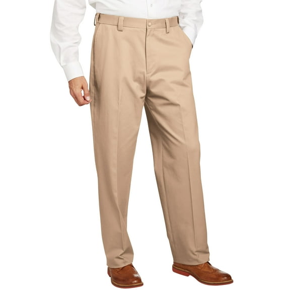 KingSize Men's Big & Tall Classic Fit Wrinkle-Free Expandable Waist Plain Front Pants