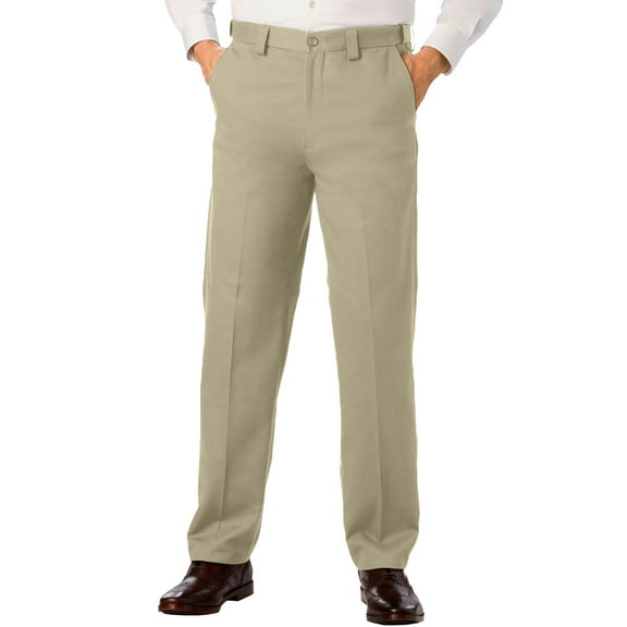 KingSize Men's Big & Tall Classic Fit Wrinkle-Free Expandable Waist Plain Front Pants