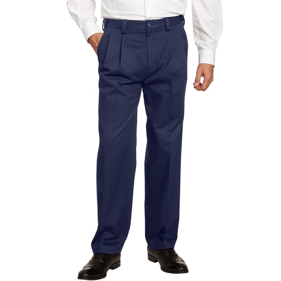 KingSize Men's Big & Tall Classic Fit Wrinkle-Free Expandable Waist Pleat Front Pants