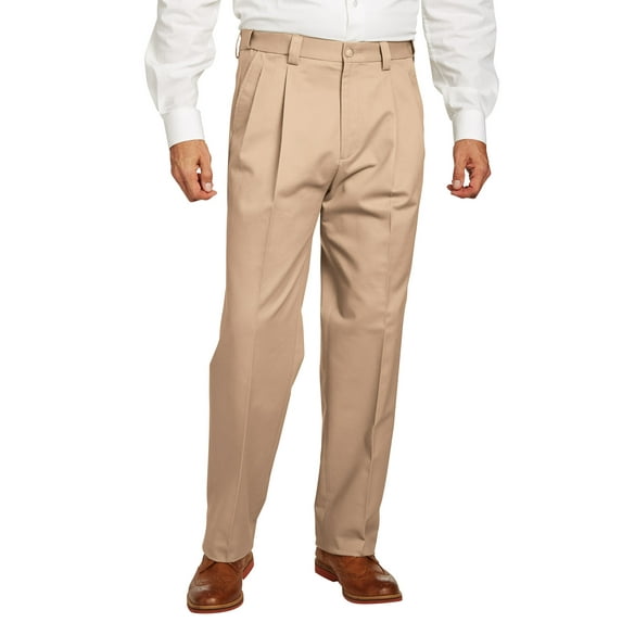 KingSize Men's Big & Tall Classic Fit Wrinkle-Free Expandable Waist Pleat Front Pants