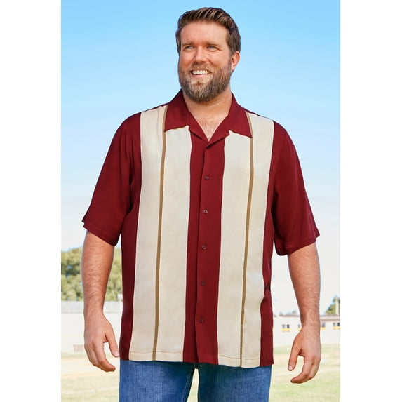 KingSize Men's Big & Tall Colorblock Camp Shirt