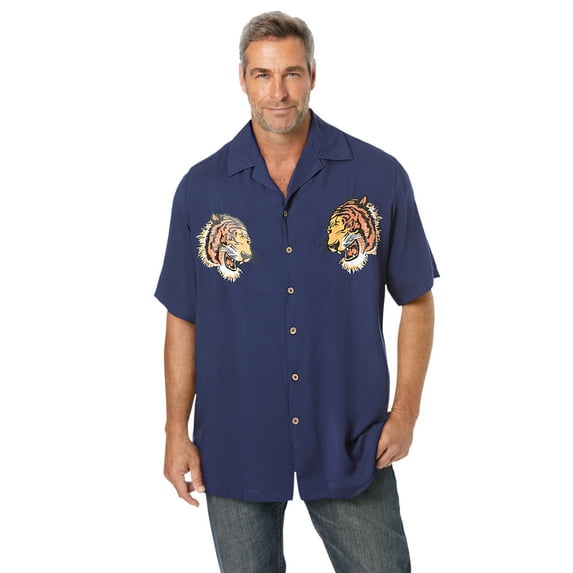 KingSize Men's Big & Tall Colorblock Camp Shirt