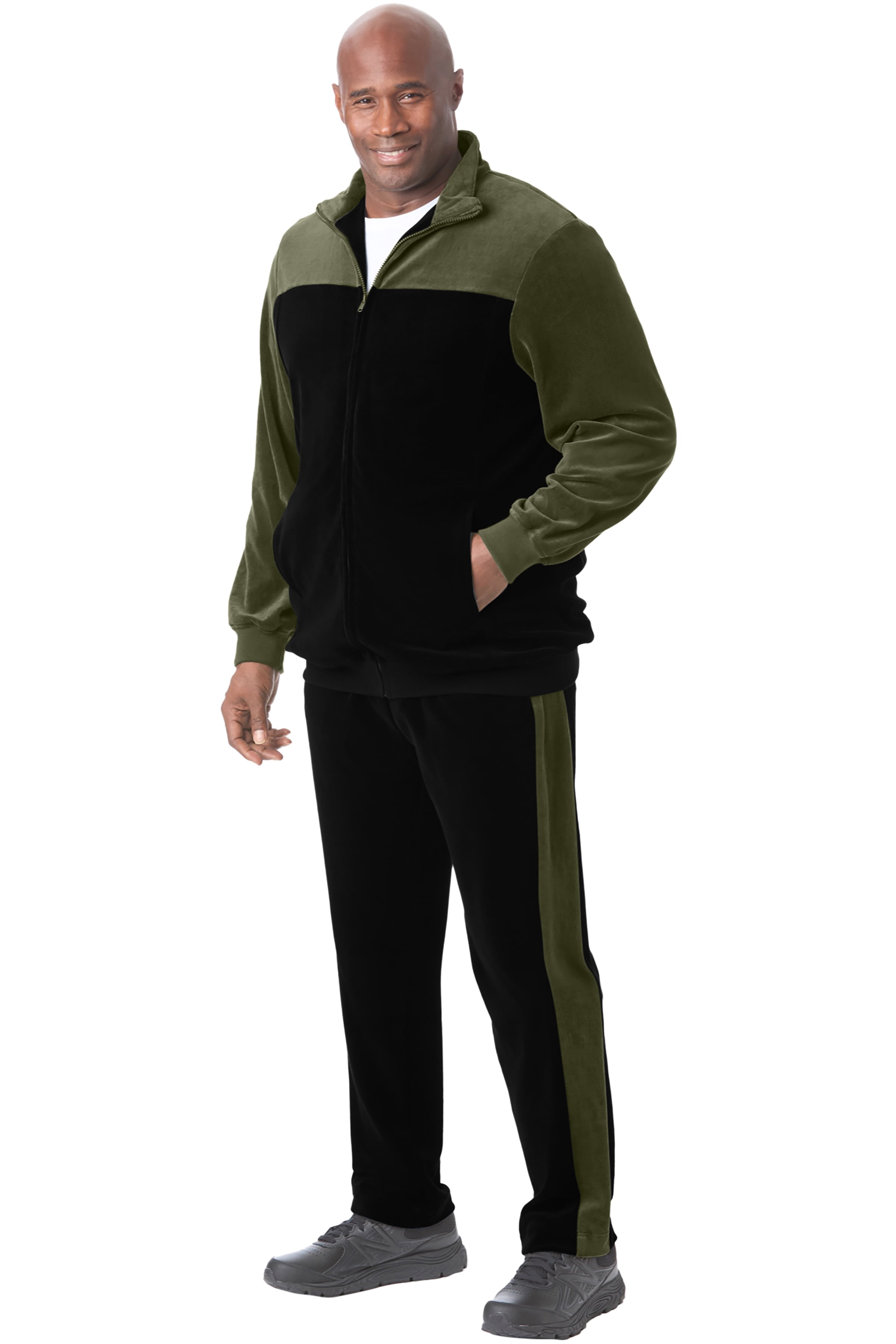 KingSize Men's Big & Tall Colorblock Velour Tracksuit - Walmart.com