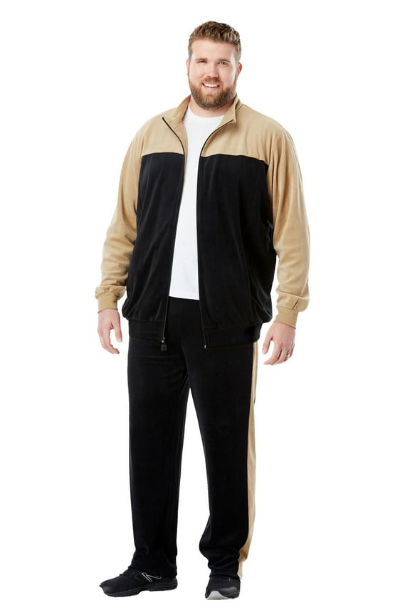 Men's Big & Tall Colorblock Velour Tracksuit