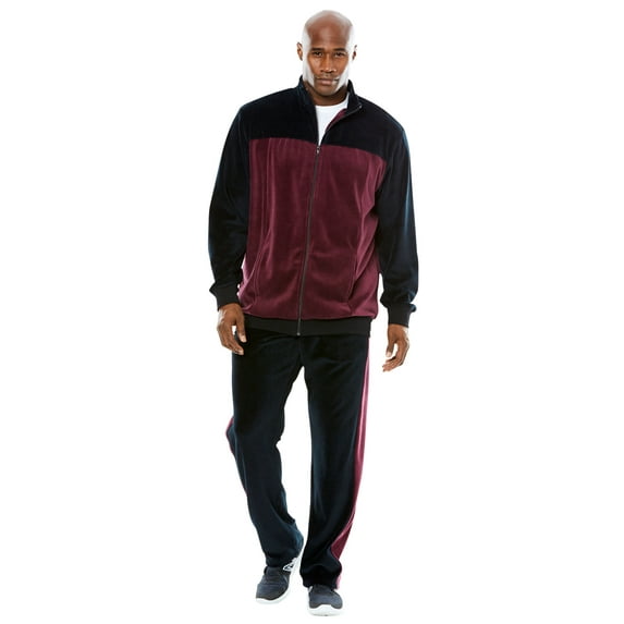 KingSize Men's Big & Tall Colorblock Velour Tracksuit
