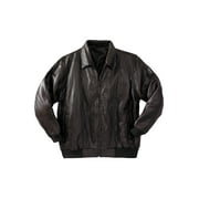 KingSize Men's Big & Tall Embossed Leather Bomber Jacket