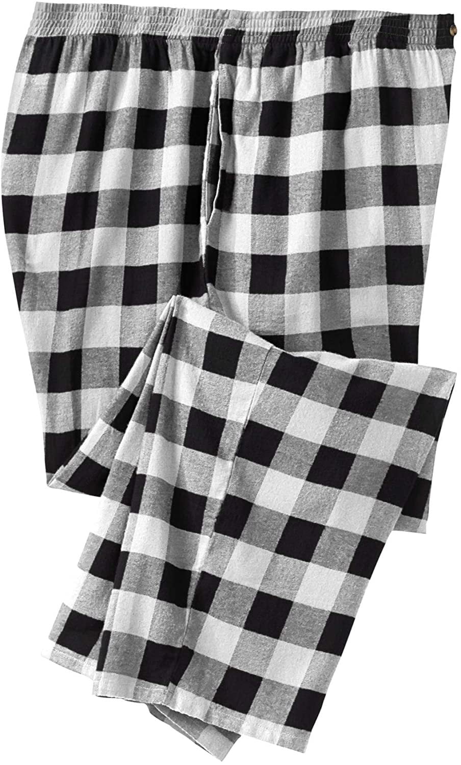 KingSize Men's Big & Tall Flannel Plaid Pajama Pants Big 2XL, Black