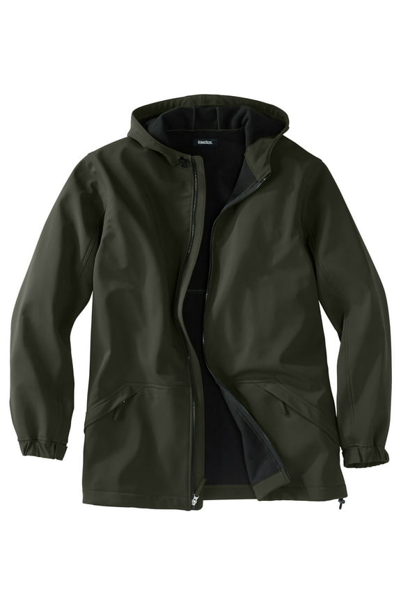 Men's Big & Tall Fleece-Lined Slicker Rain Coat