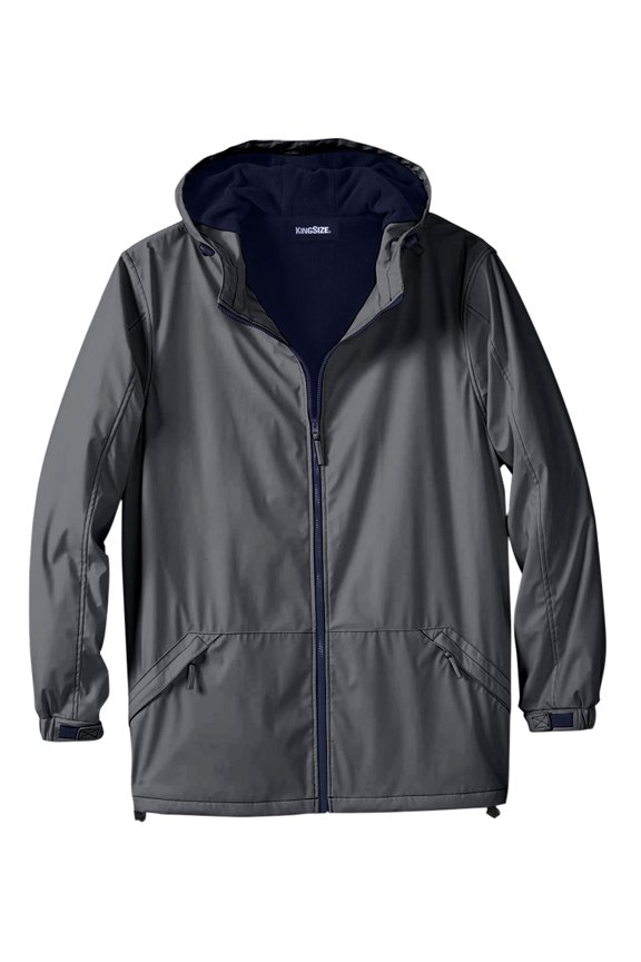 Men's Big & Tall Fleece-Lined Slicker Rain Coat