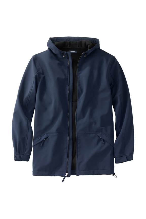 Men's Big & Tall Fleece-Lined Slicker Rain Coat