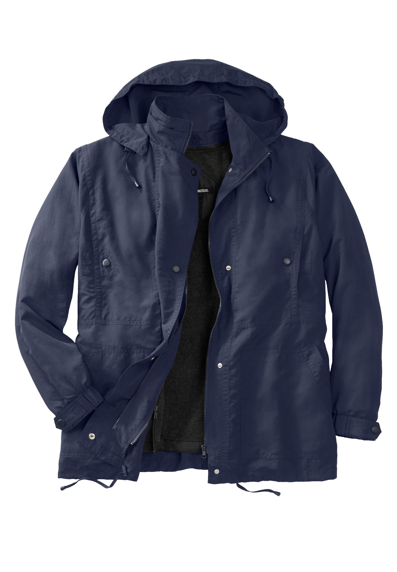 KingSize Men s Big Tall Fleece Lined Taslon Anorak Walmart