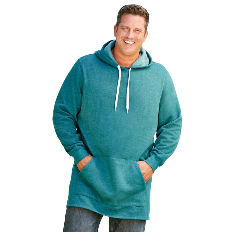 KingSize Men s Big Tall Fleece Longer Length Pullover Hoodie Walmart