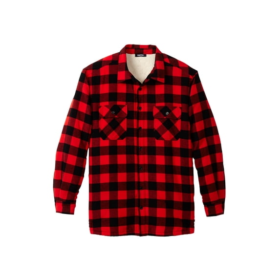 KingSize Men's Big & Tall Fleece Sherpa Shirt Jacket