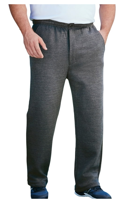 Men's Big & Tall Fleece Zip Fly Sweatpants