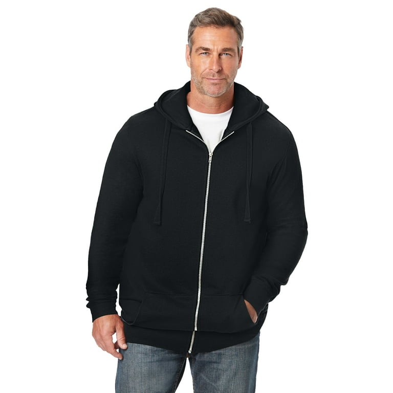 Kingsize Men s Big Tall Fleece Zip front Hoodie Jacket