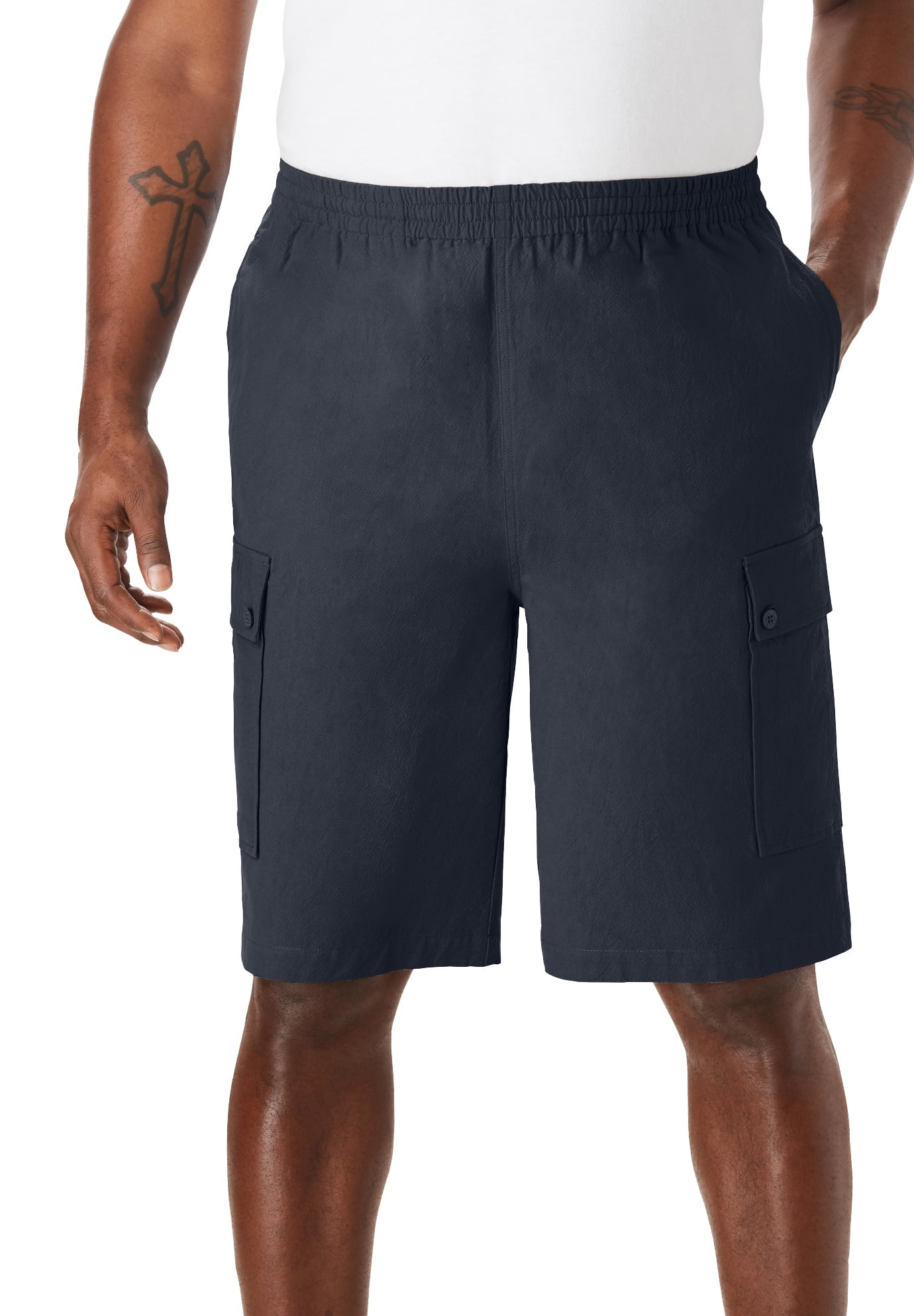 KingSize Men's Big & Tall Full Elastic Waist Gauze Cargo Shorts
