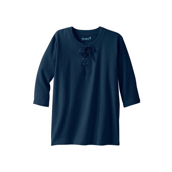 KingSize Men's Big & Tall Gauze Lace-Up Shirt