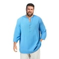 thumbnail image 1 of KingSize Men's Big & Tall Gauze Mandarin Collar 3/4 Sleeve Shirt, 1 of 6