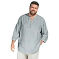 thumbnail image 1 of KingSize Men's Big & Tall Gauze Mandarin Collar 3/4 Sleeve Shirt, 1 of 6