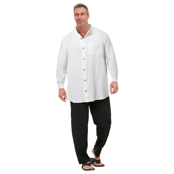 KingSize Men's Big & Tall Gauze Mandarin Collar Shirt