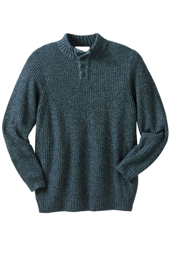 Men's Big & Tall Henley Shaker Sweater