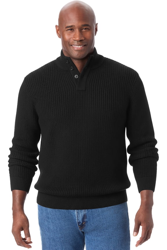 Men's Big & Tall Henley Shaker Sweater