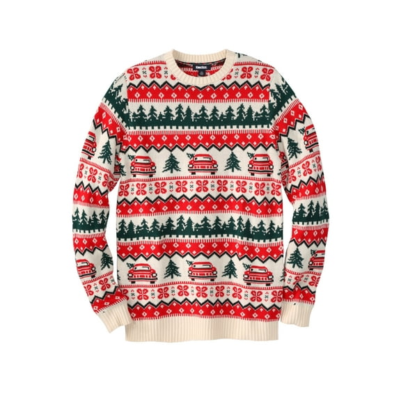 KingSize Men's Big & Tall Holiday Crewneck Sweater