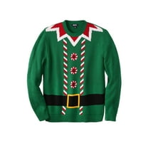 KingSize Men's Big & Tall Holiday Crewneck Sweater