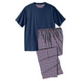 thumbnail image 1 of KingSize Men's Big & Tall Jersey Knit Plaid Pajama Set, 1 of 2