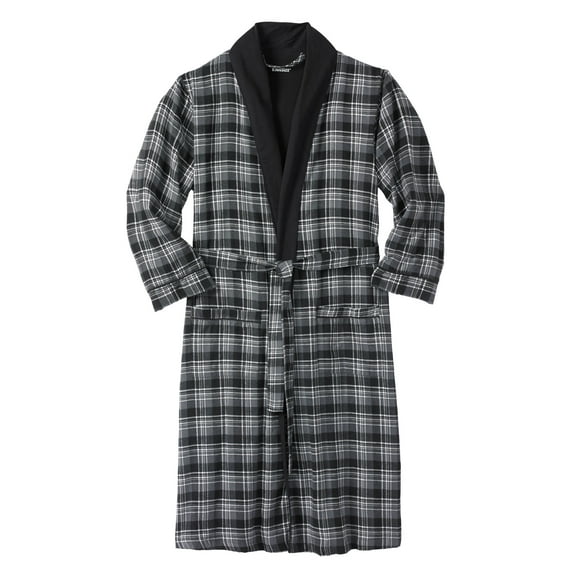 KingSize Men's Big & Tall Jersey-Lined Flannel Robe