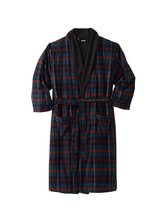 Men's Big & Tall Jersey-Lined Flannel Robe