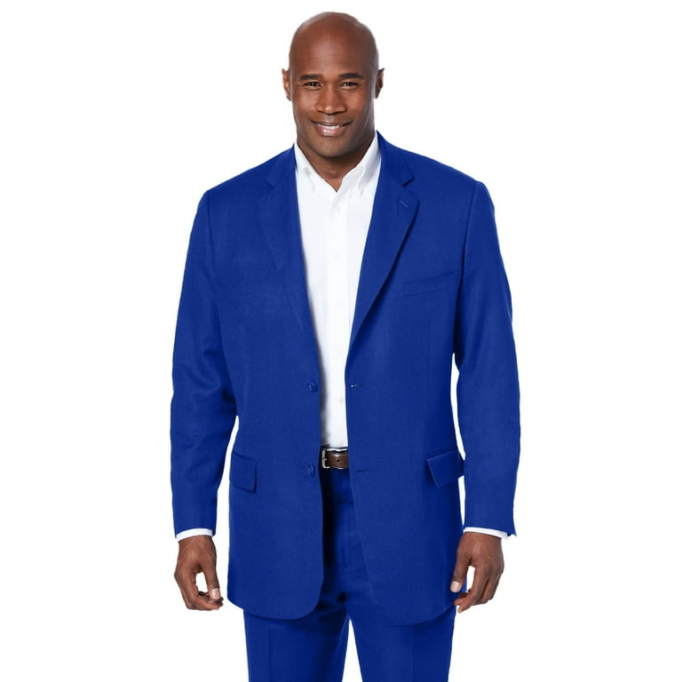 KingSize Men s Big Tall Linen Blend Two Button Suit Jacket 74 Navy