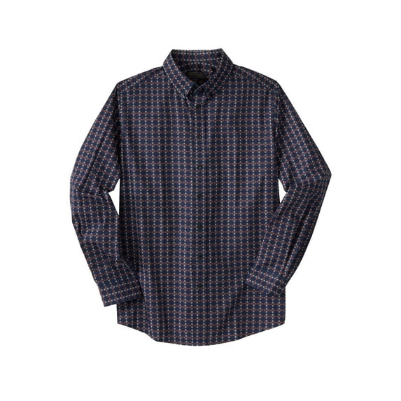 KingSize Men's Big & Tall KS Signature Collection Wrinkle-Free Long-Sleeve Button-Down Collar Dress Shirt