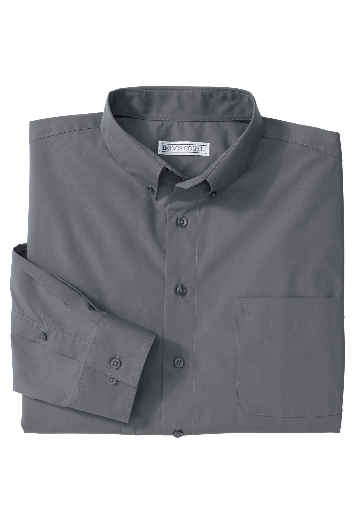 KingSize Men's Big & Tall Wrinkle-Free Button-Down Collar Dress Shirt -  Walmart.com