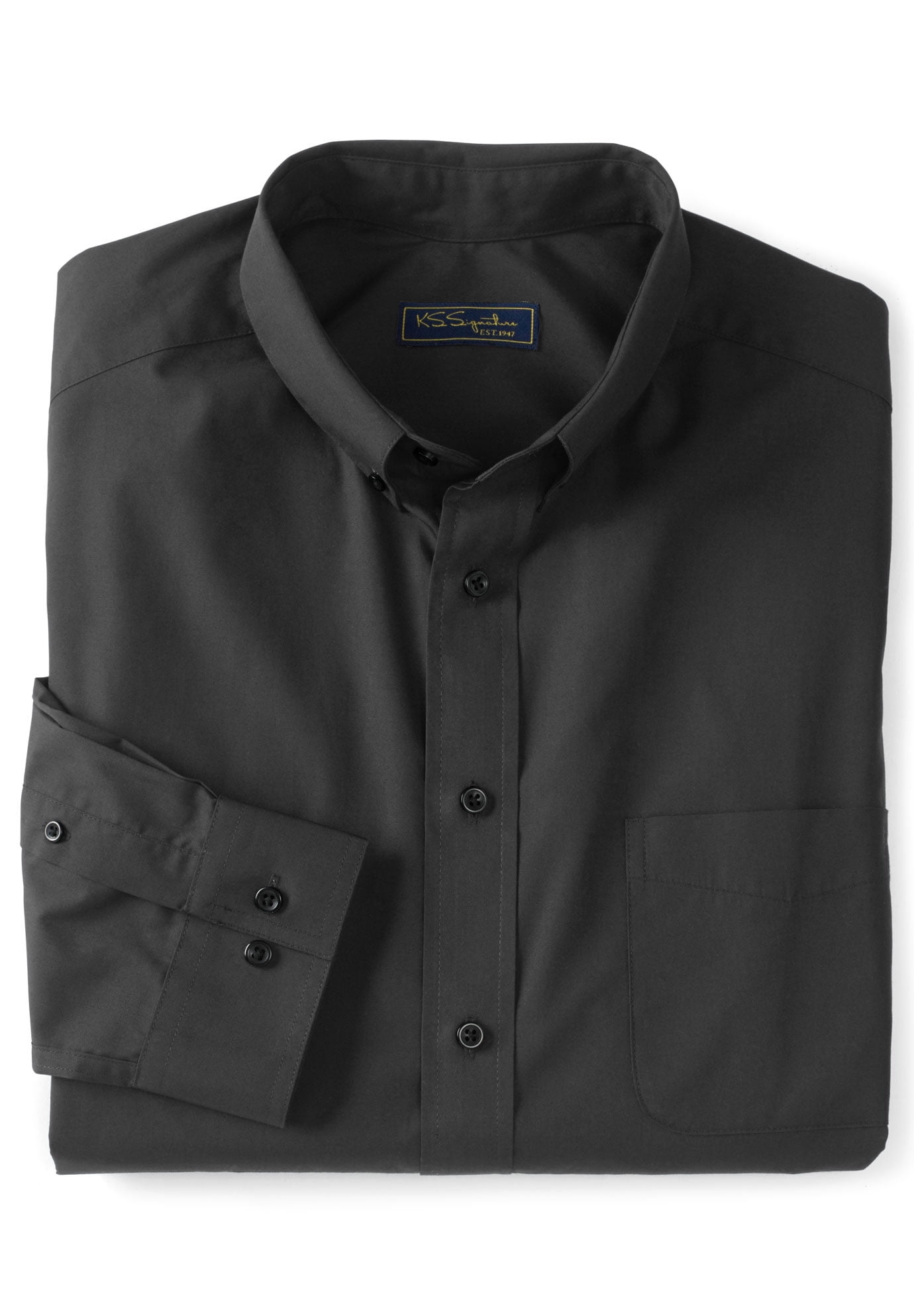 king size mens dress shirts King Size Signature Dress Shirt Mens 18.5 BIG Long Sleeve Button Up Wrinkle Free