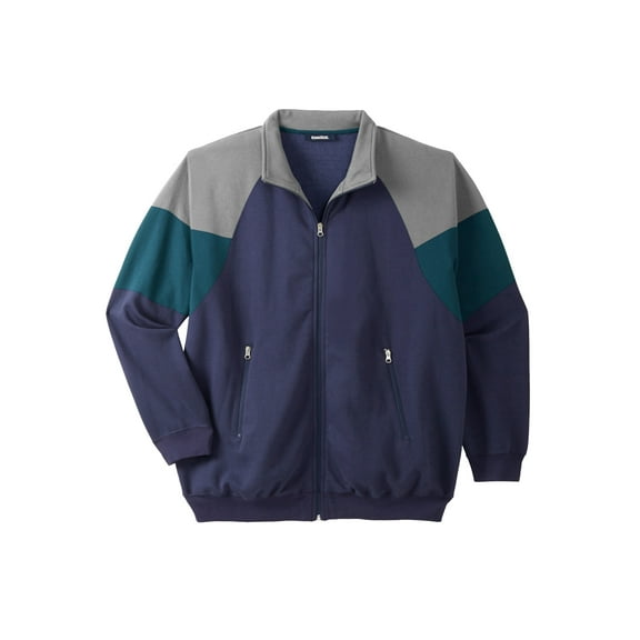 KingSize Men's Big & Tall KS Sport  Color Block Full Zip Track Jacket