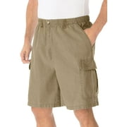 KINGSIZE Men's Big & Tall Knockarounds 8" Full-Elastic Cargo Shorts